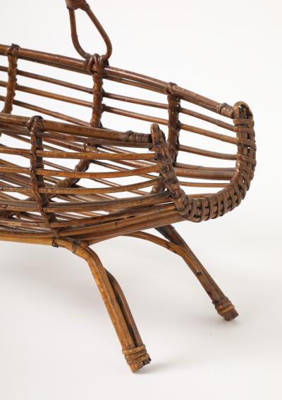 Franco Albini Franco Albini Bamboo Basket with Handle Italy circa 1950s