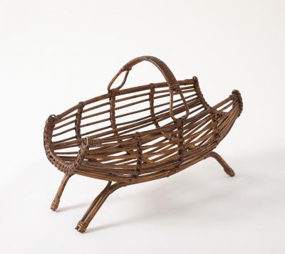 Franco Albini Franco Albini Bamboo Basket with Handle Italy circa 1950s