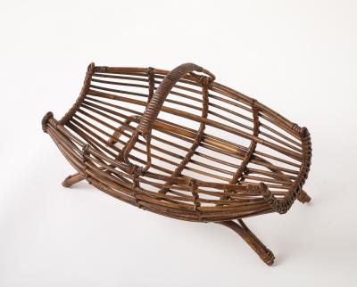 Franco Albini Franco Albini Bamboo Basket with Handle Italy circa 1950s