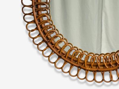 Franco Albini Franco Albini attr Italian Modern Bamboo Cane Wall Mirror Italy 1950s