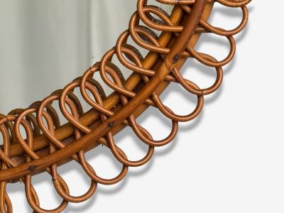 Franco Albini Franco Albini attr Italian Modern Bamboo Cane Wall Mirror Italy 1950s