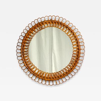 Franco Albini Franco Albini attr Italian Modern Bamboo Cane Wall Mirror Italy 1950s