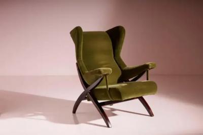 Franco Albini Franco Albini pair of 1st edition Fiorenza armchairs by Arflex Italy 1952