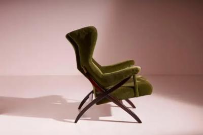 Franco Albini Franco Albini pair of 1st edition Fiorenza armchairs by Arflex Italy 1952