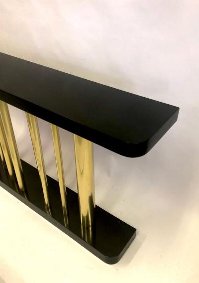 Franco Albini Italian Midcentury Modern Wood Brass Console Sofa Table Franco Albini