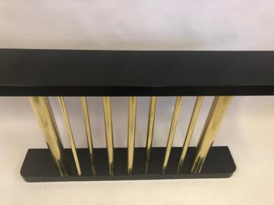 Franco Albini Italian Midcentury Modern Wood Brass Console Sofa Table Franco Albini