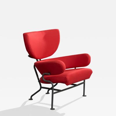 Franco Albini Lounge Chair with Fabric Steel and Fabric Italy 1960s
