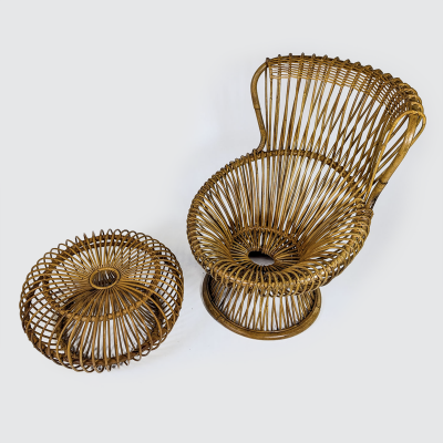 Franco Albini MARGHERITA Armchair and ottoman by Franco Albini for Bonacina 1951 