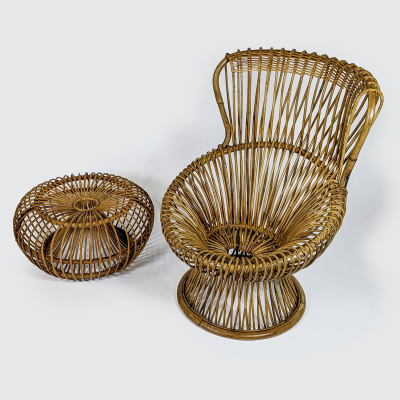 Franco Albini MARGHERITA Armchair and ottoman by Franco Albini for Bonacina 1951 