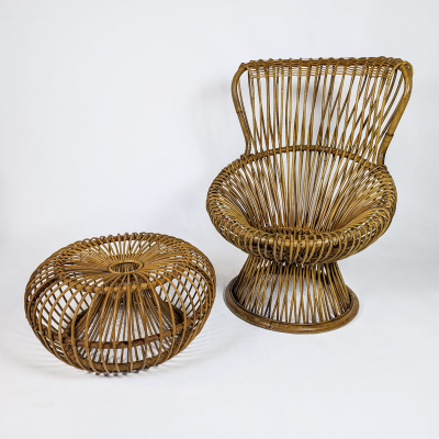 Franco Albini MARGHERITA Armchair and ottoman by Franco Albini for Bonacina 1951 