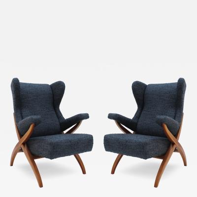 Franco Albini Mid Century Modern Fiorenza Italian Armchairs Designed By Franco Albini 1950