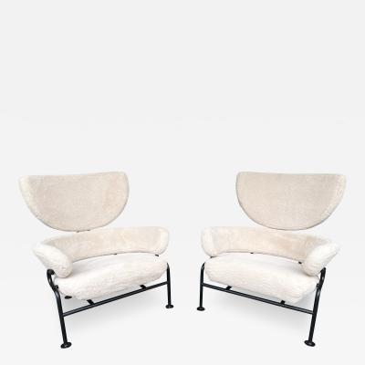 Franco Albini Pair of Armchairs PL19 by Franco Albini for Poggi Italy 1960s