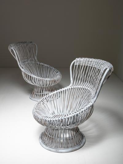 Franco Albini Pair of Margherita Chairs by Franco Albini for Bonacina