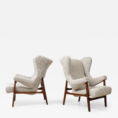 Franco Albini Rare Pair of Fiorenza Chairs by Franco Albini for Arflex