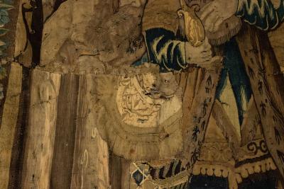 Franco Belgian 17th Century Tapestry of Military Figures