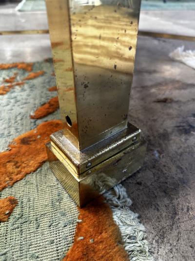Franco Bucci Mid Century Italian Green and Brass Coffee Table 1980s by Sergio Bucci