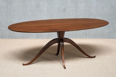 Franco Buzzi Exceptional Franco Buzzi Attributed Oval Dining Table in Walnut Italy 1940s