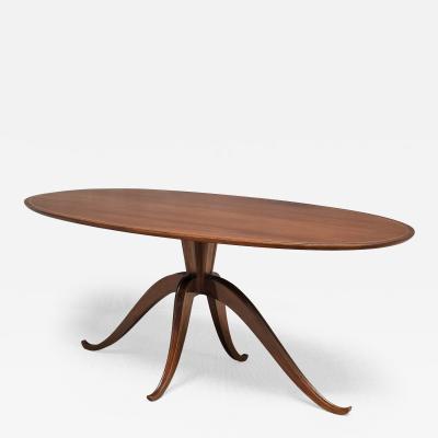 Franco Buzzi Exceptional Franco Buzzi Attributed Oval Dining Table in Walnut Italy 1940s