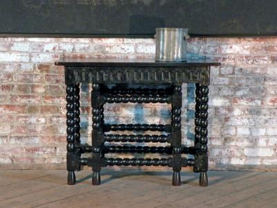 Franco Flemish 17th Century Walnut and Ebonized Console Table