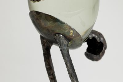 Franco Lafini Italian Mid Century SIlver Plate and Crystal Crane