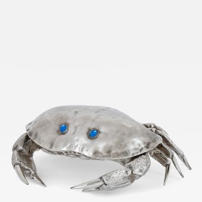 Franco Lapini Italian silver plated crab form caviar dish attributed to Franco Lapini