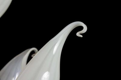 Franco Luce Fantastic Franco Luce for Seguso Murano Glass and Brass Chandelier 1970s