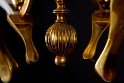 Franco Luce Fantastic Franco Luce for Seguso Murano Glass and Brass Chandelier 1970s