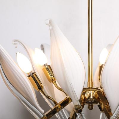 Franco Luce Mid Century Expansive Leaf Form Chandelier in Brass Fittings by Franco Luce