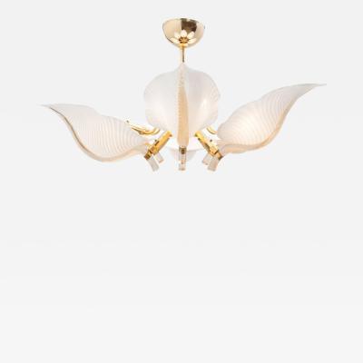 Franco Luce Murano Glass Leaf Chandelier by Franco Luce