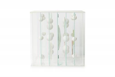 Franco Scuderi Franco Scuderi Italian Mid Century Lucite Cube Art Piece 1970s