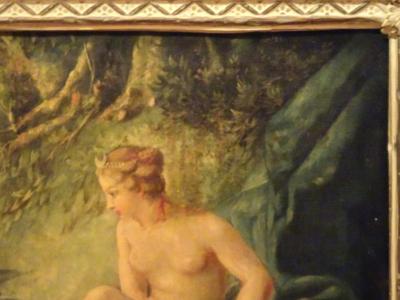 Francois Boucher Diane Sortant du Bain after Francois Boucher in Pressed Tin Frame 1875