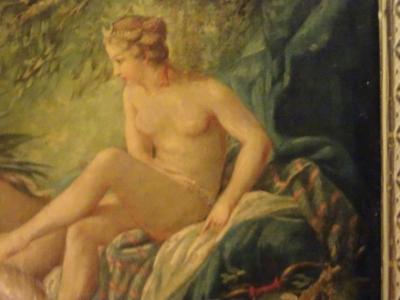 Francois Boucher Diane Sortant du Bain after Francois Boucher in Pressed Tin Frame 1875