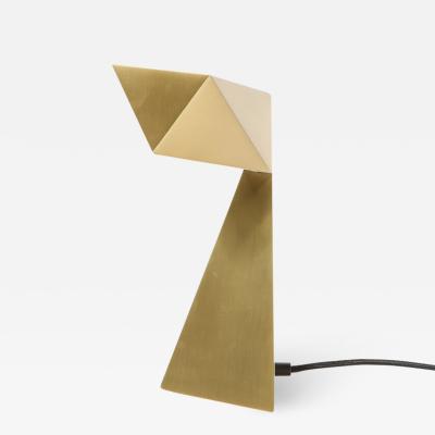 Francois Champsaur Brushed Brass Faceted Origami Lamp by Francois Champsaur for Holly Hunt