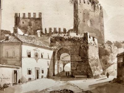 Francois Marius Granet View of Porta San Paolo Rome 