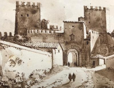 Francois Marius Granet View of Pyramid Cestius Rome 