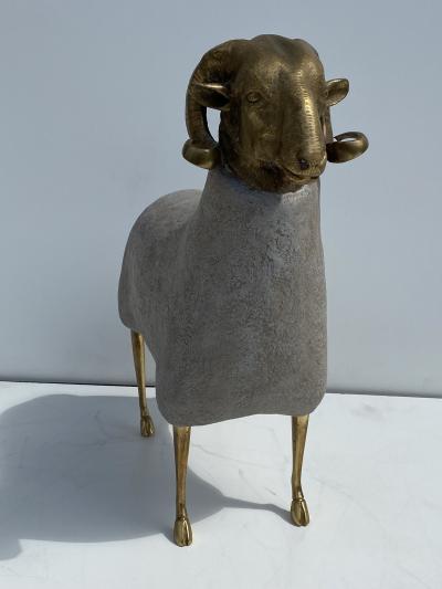 Francois Xavier Lalanne Brass Sheep Ram Sculpture
