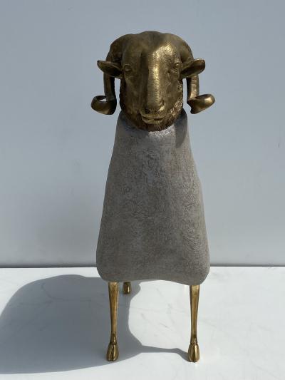 Francois Xavier Lalanne Brass Sheep Ram Sculpture