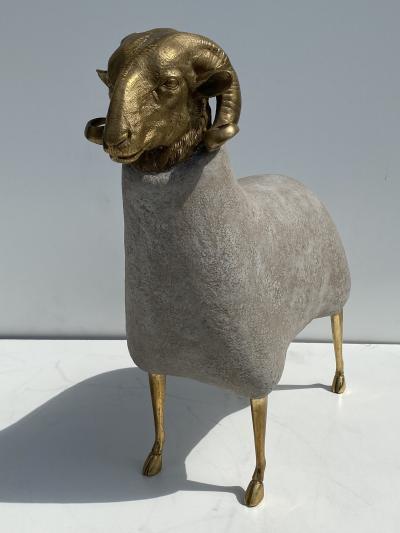 Francois Xavier Lalanne Brass Sheep Ram Sculpture