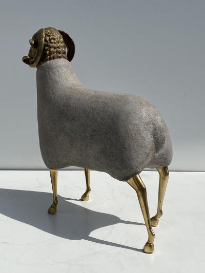 Francois Xavier Lalanne Brass Sheep Ram Sculpture