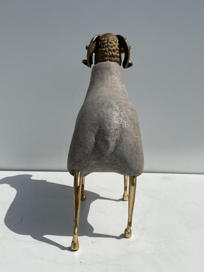 Francois Xavier Lalanne Brass Sheep Ram Sculpture