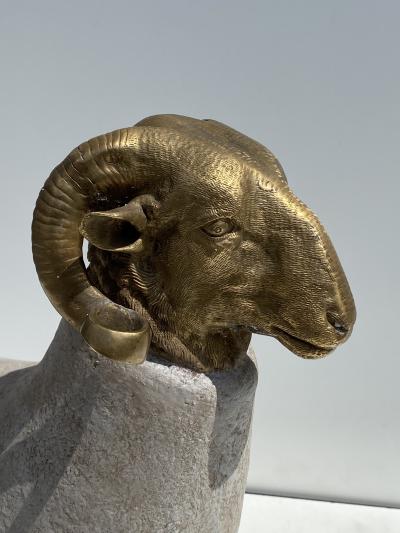 Francois Xavier Lalanne Brass Sheep Ram Sculpture