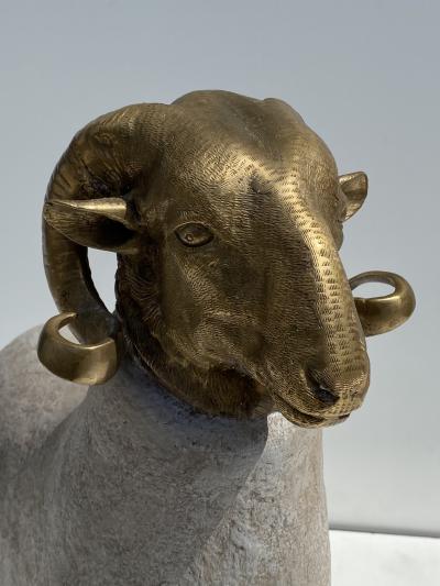 Francois Xavier Lalanne Brass Sheep Ram Sculpture
