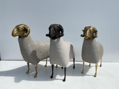 Francois Xavier Lalanne Brass Sheep Ram Sculpture