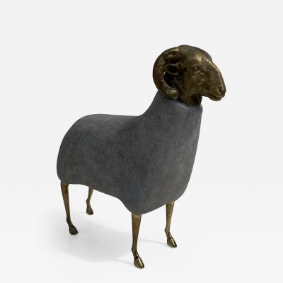 Francois Xavier Lalanne Brass Sheep Ram Sculpture