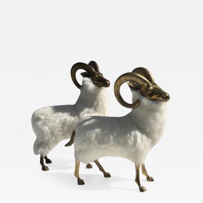 Francois Xavier Lalanne Pair of Brass Sheep Sculptures