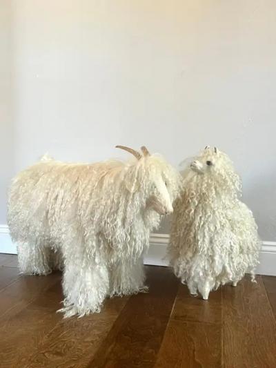 Francois Xavier Lalanne Pair of French Mid Century Sheep Sculptures in Style of Francois Xavier Lalanne