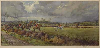 Frank Algernon Stewart The Bicester Warden Hill Fox Hunting Print Signed by Frank Algernon Stewart