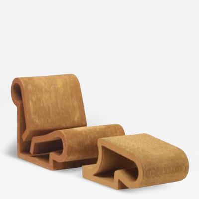 Frank Gehry Frank Gehry Pair of Easy Edges Chair and Ottoman