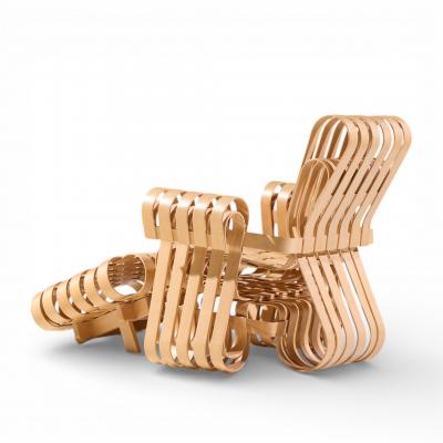 Frank Gehry Frank Gehry for Knoll Mid Century Power Play Chair and Ottoman