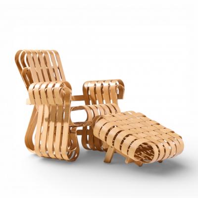 Frank Gehry Frank Gehry for Knoll Mid Century Power Play Chair and Ottoman